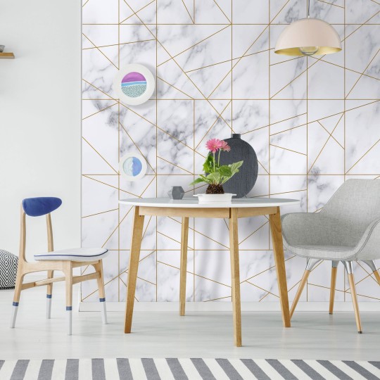 Tapeta Wall Art Raw Marble Veins Gold - tapeta geometryczna