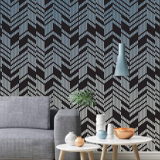 Tapeta Wall Art Modern Line-up dark ombre - tapeta geometryczna