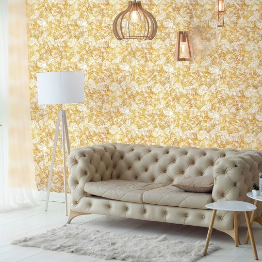 Wall Art Originals Golden Wool - mural piórka