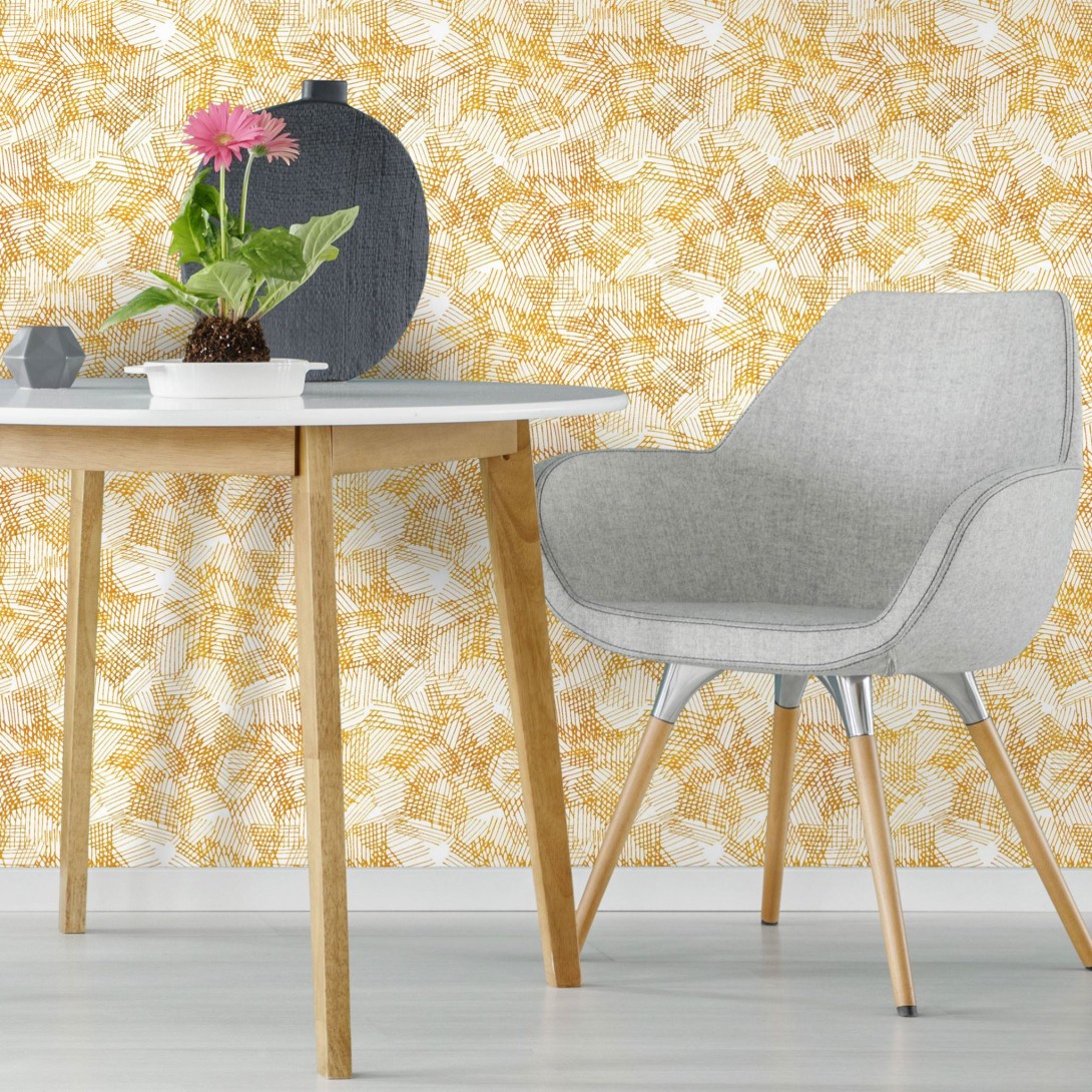 Wall Art Originals Golden Wool - mural piórka