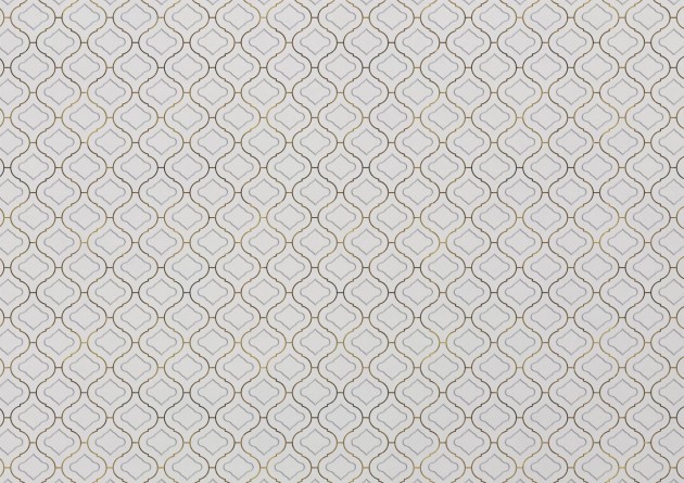 Wall Art Originals Arabesca White Gold - mural geometryczny