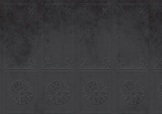 Tapeta Wall Art Classic Refined Black - tapeta sztukateria