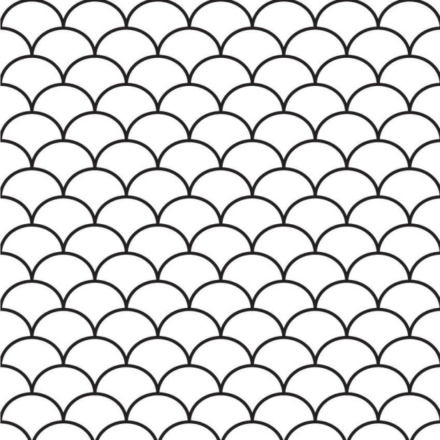 Wall Art Originals Fishscale czarna fuga - mural geometryczny