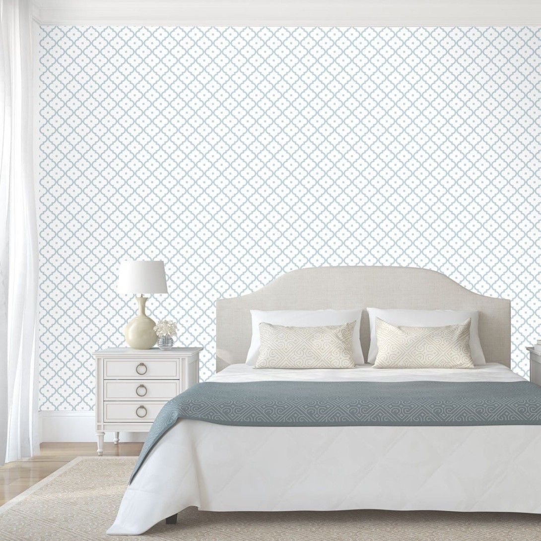 Tapeta Wall Art Classic Marocco light blue - tapeta geometryczna
