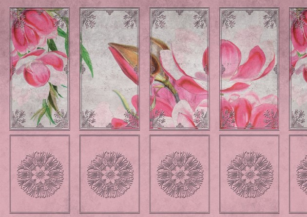 Wall Art Originals Refined Pink Magnolia - mural magnolia