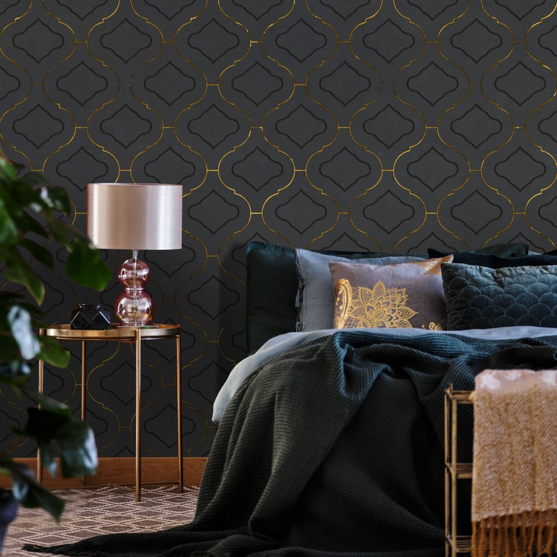 Wall Art Originals Arabesca Gold - mural geometryczny