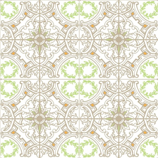 Tapeta Wall Art Classic Baroque brown&green - tapeta kafelki