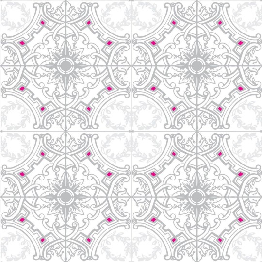 Tapeta Wall Art Classic Baroque grey&rose - tapeta kafelki