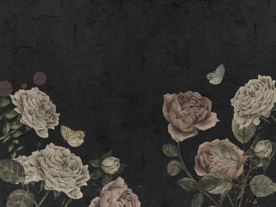 Wall Art Originals Rose Dream black - mural róże