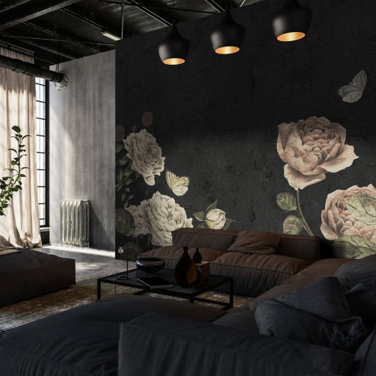 Wall Art Originals Rose Dream black - mural róże