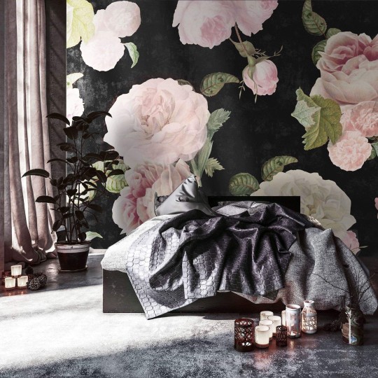 Wall Art Originals Roses dark blue - mural róże