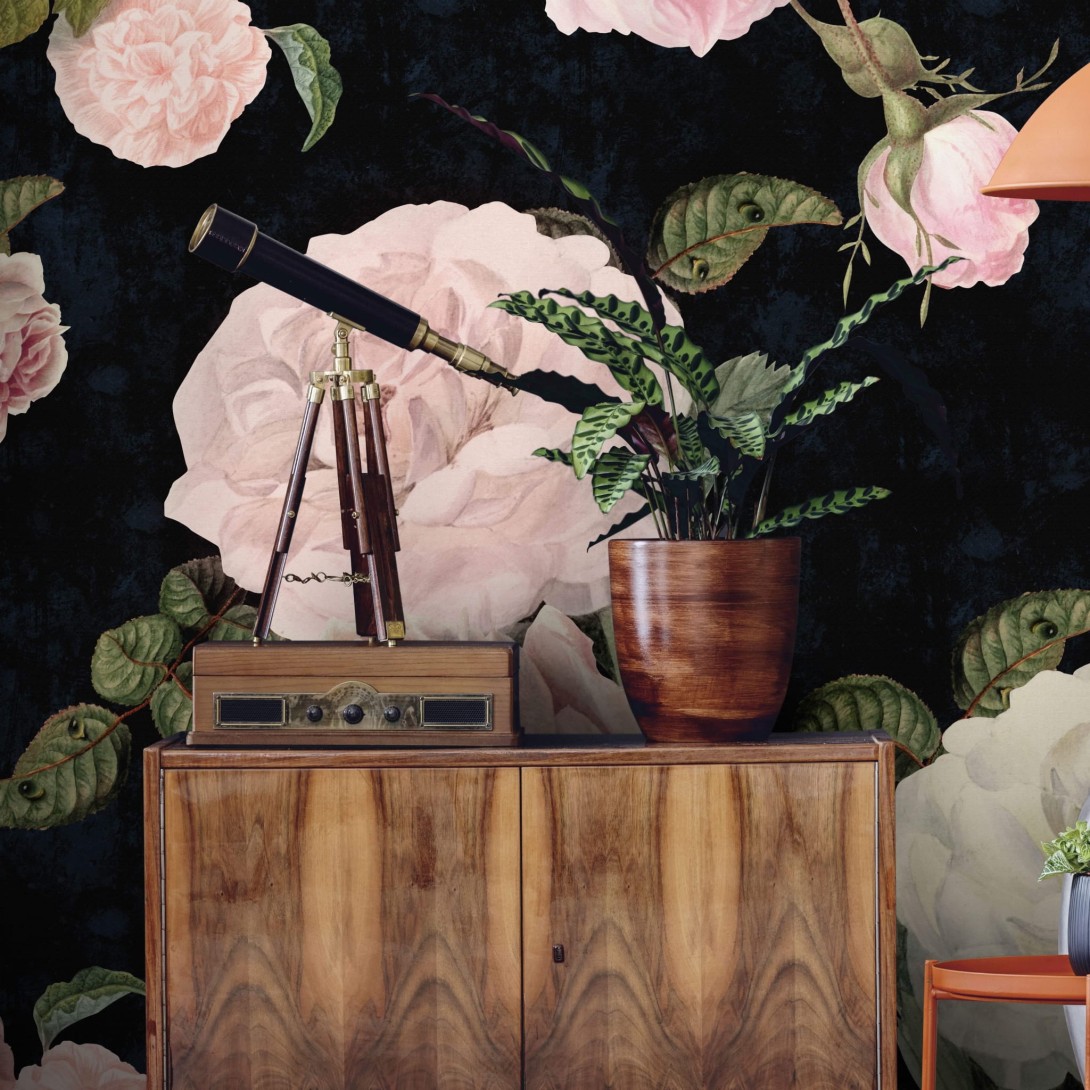 Wall Art Originals Roses dark blue - mural róże