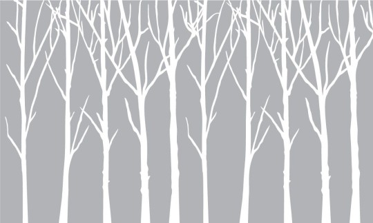 Wall Art Originals Bare Trees ciemnoszare tło - mural drzewa