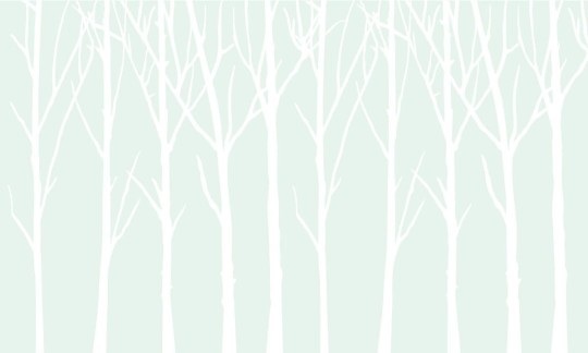 Wall Art Originals Bare Trees miętowy - mural drzewa