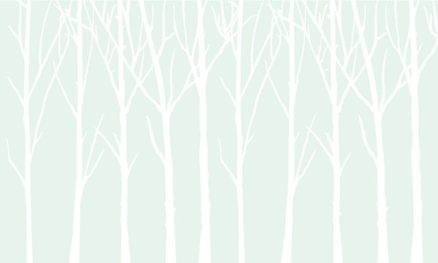 Wall Art Originals Bare Trees miętowy - mural drzewa