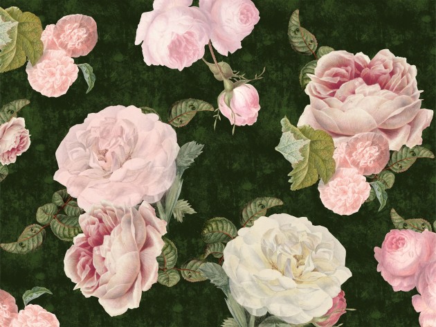 Wall Art Originals Roses Dark Green - mural róże