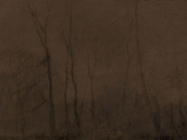 Wall Art Originals Foggy Evening - mural drzewa