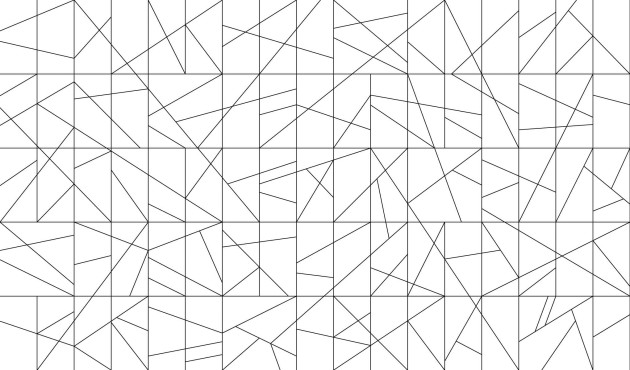 Wall Art Originals Cant Fusion white&black - mural trójkąty