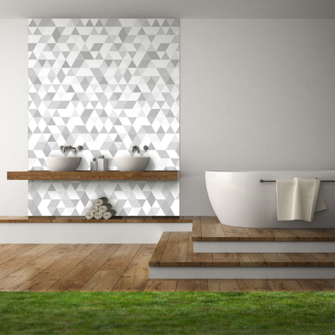 Wall Art Originals Triangles Coctail light grey - mural trójkąty