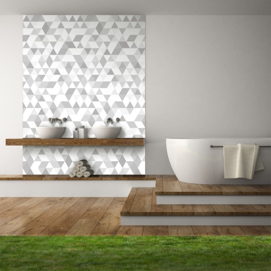 Wall Art Originals Triangles Coctail light grey - mural trójkąty