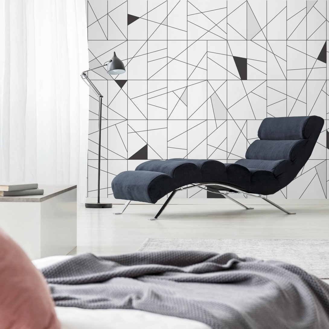 Wall Art Originals Cant Fusion grey and black - mural trójkąty