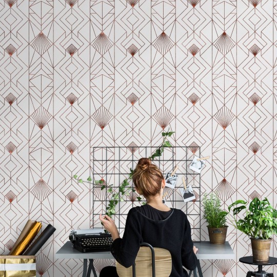 Wall Art Originals FAN Rosegold - mural geometryczny