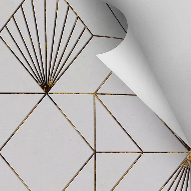 Wall Art Originals Fan GOLD - mural geometryczny