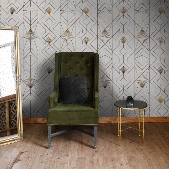 Wall Art Originals Fan GOLD - mural geometryczny