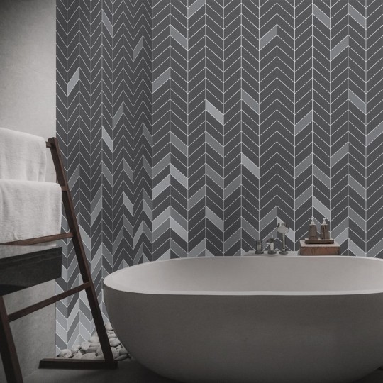 Tapeta Wall Art Geometric Simplicity grafitowy - tapeta jodełka