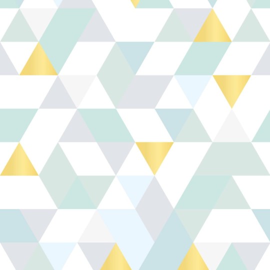 Wall Art Originals Triangles Coctail mint&gold - mural trójkąty