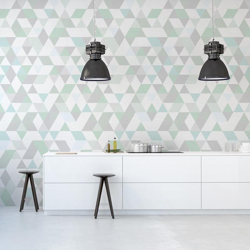 Wall Art Originals Triangles Coctail mint - mural trójkąty
