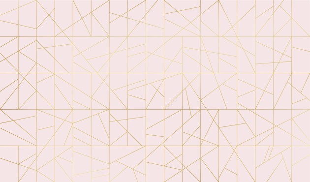 Wall Art Originals Cant Fusion powder pink&gold - mural trójkąty