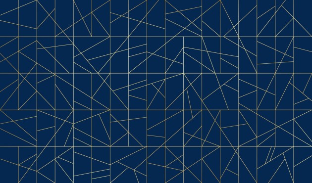 Wall Art Originals Cant Fusion dark blue&gold - mural trójkąty