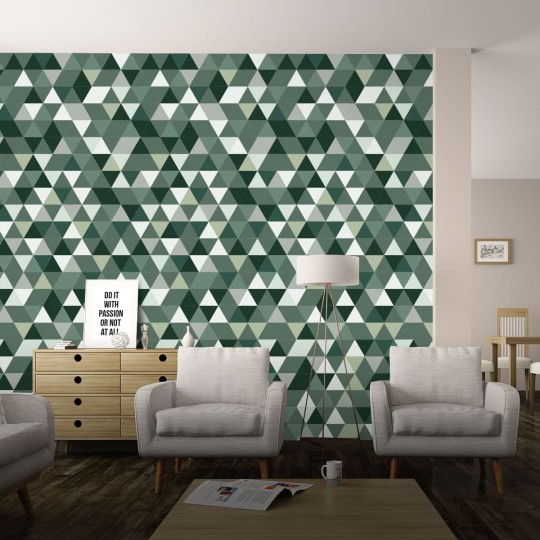 Wall Art Originals Triangles Coctail bottle green - mural trójkąty