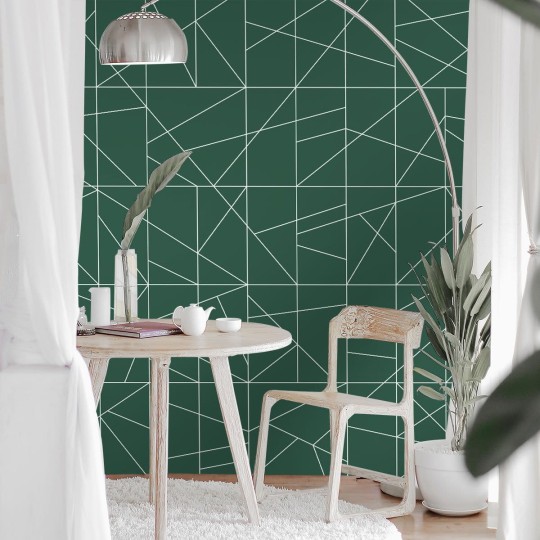 Wall Art Originals Cant Fusion bottle green&white - mural trójkąty