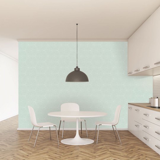Wall Art Originals Interlace Big miętowy z białą fugą - mural geometryczny