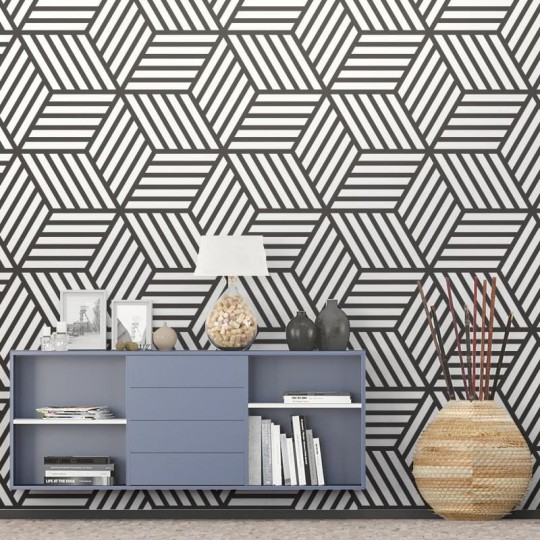 Wall Art Originals Skein Big black - mural sześciany