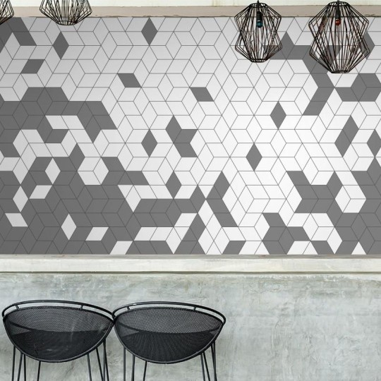 Wall Art Originals Shapes Fusion dark grey - mural sześciany