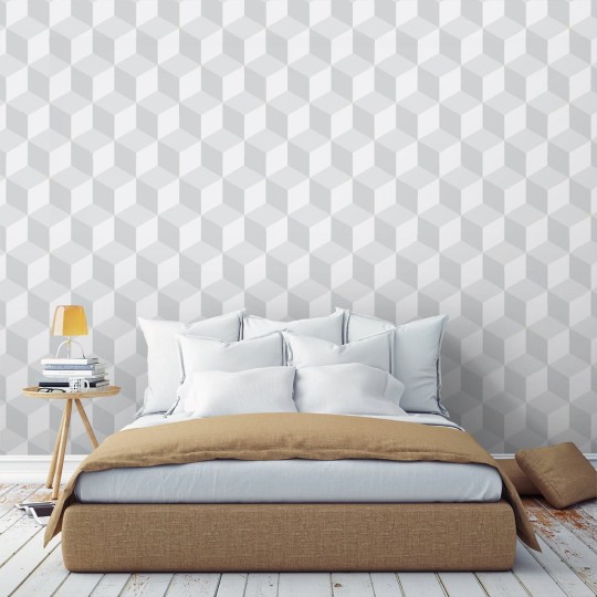 Wall Art Originals Square Plane jasnoszary - mural sześciany