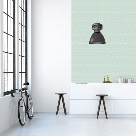 Wall Art Originals Interlace miętowy z białą fugą - mural geometryczny