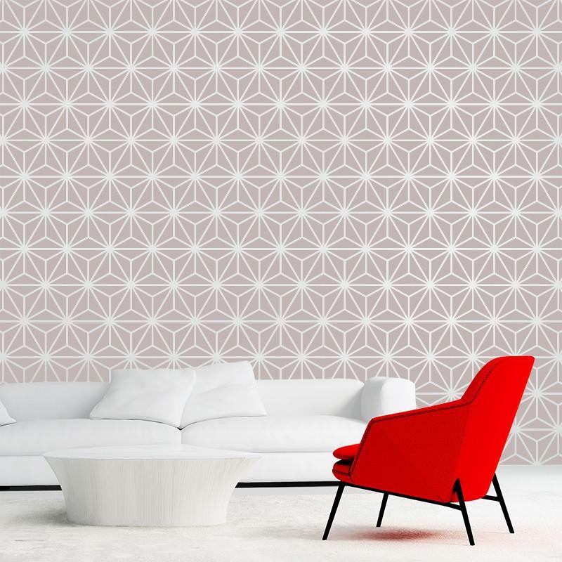 Tapeta Wall Art Geometric Delicate Evening kawowy - tapeta geometryczna