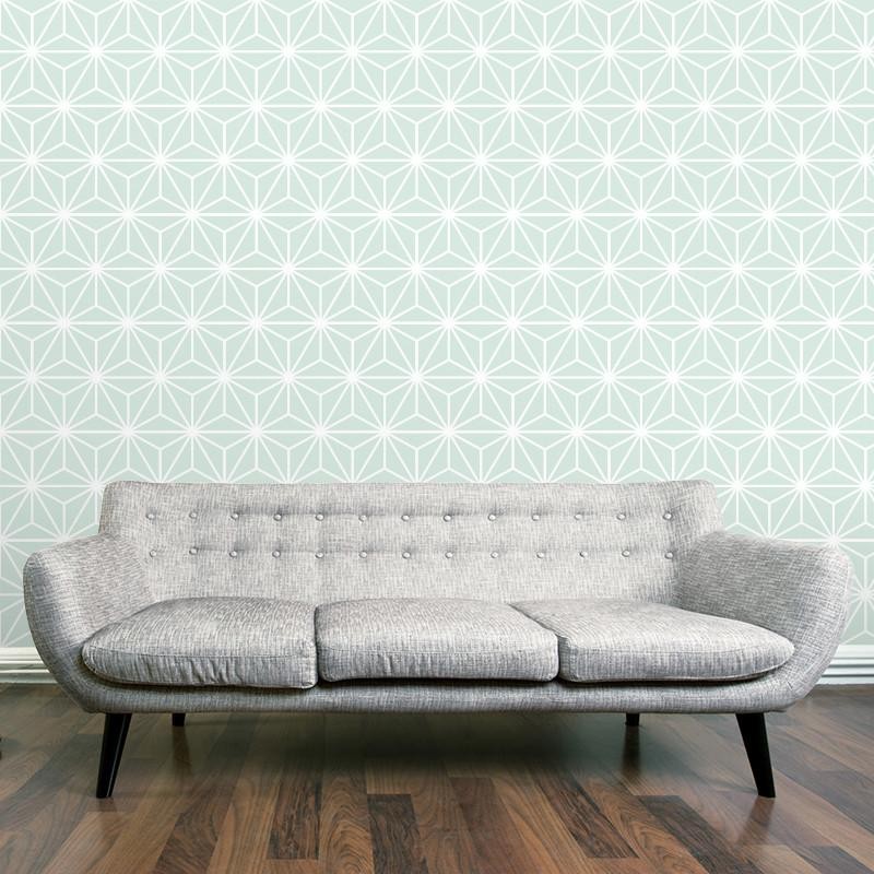 Tapeta Wall Art Geometric Delicate Evening miętowy - tapeta geometryczna