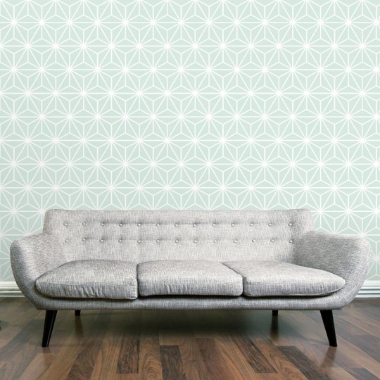 Tapeta Wall Art Geometric Delicate Evening miętowy - tapeta geometryczna