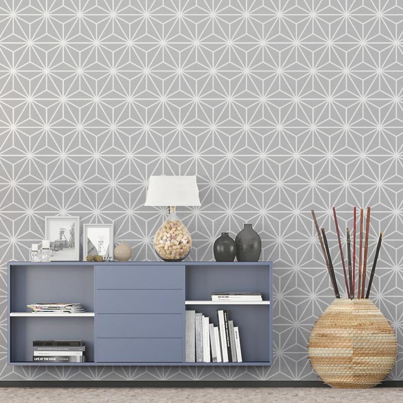 Tapeta Wall Art Geometric Delicate Evening szary - tapeta geometryczna