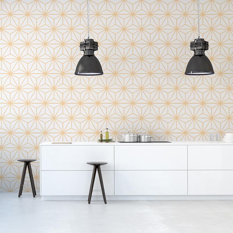 Tapeta Wall Art Geometric Delicate Morning żółty - tapeta geometryczna