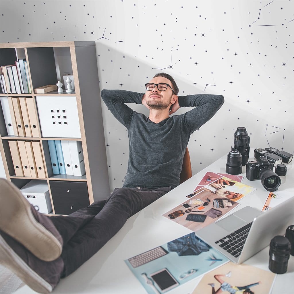 Tapeta Wall Art Young Starry Night white - tapeta gwiazdy