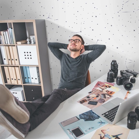 Tapeta Wall Art Young Starry Night white - tapeta gwiazdy