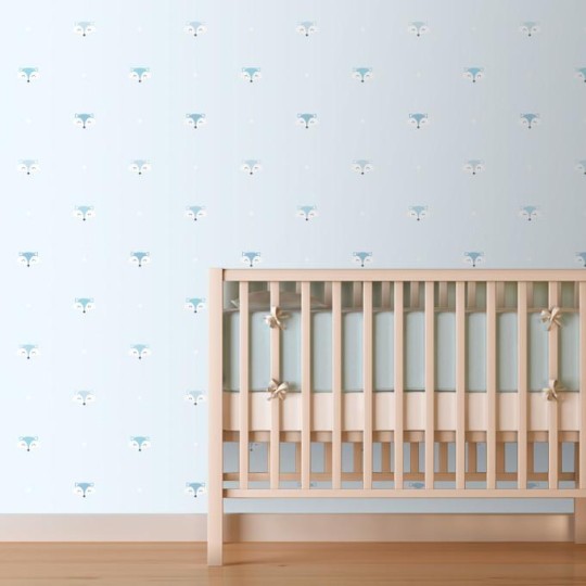 Wall Art Originals Otuliski - Seria Liski niebieskie - mural liski