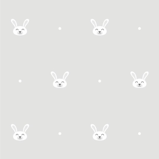 Wall Art Originals Królicza Impreza - Seria Króliczki - szary - mural króliczki