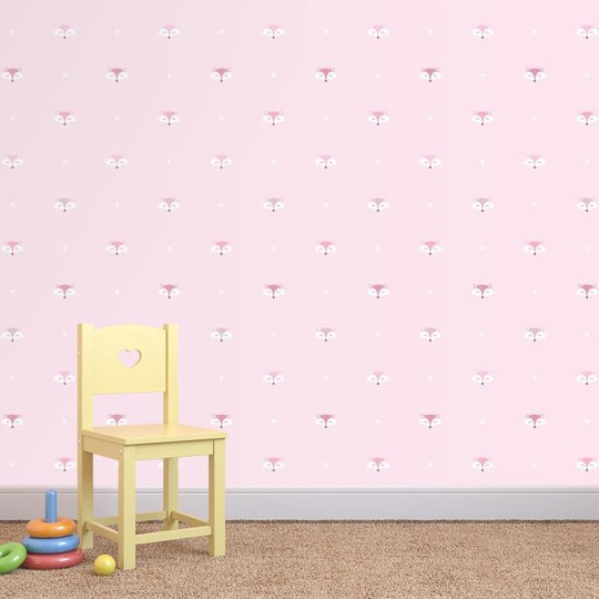 Wall Art Originals Otuliski - Seria Liski różowe - mural liski